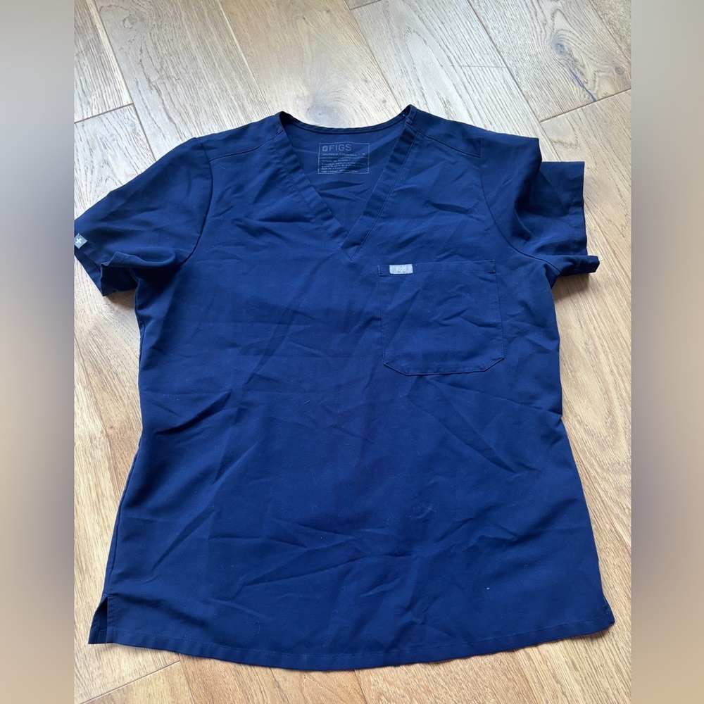 Figs blue catarina scrub top womens Medium